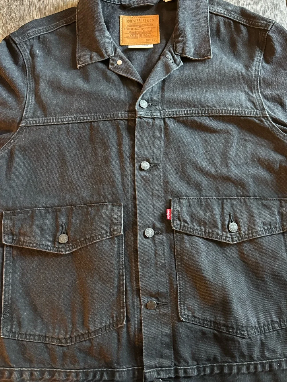 Levi's Black Cotton Denim Shirt Jacket